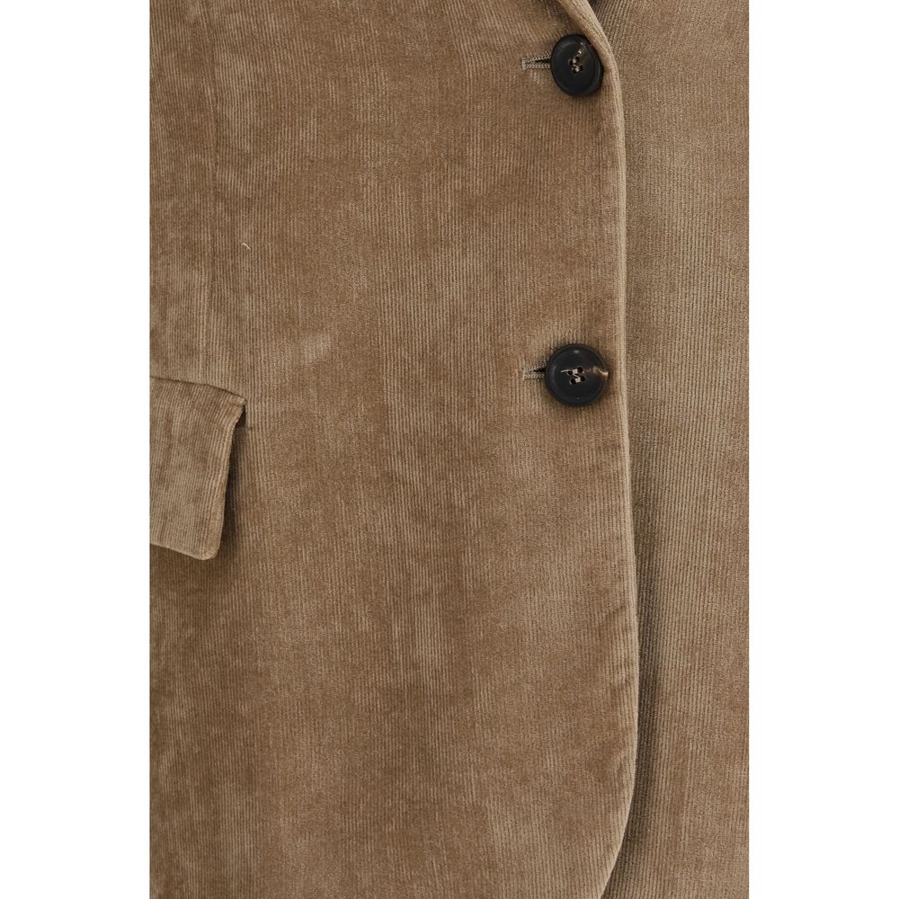 Brunello Cucinelli Beige Viskose-Jacke in voller Länge