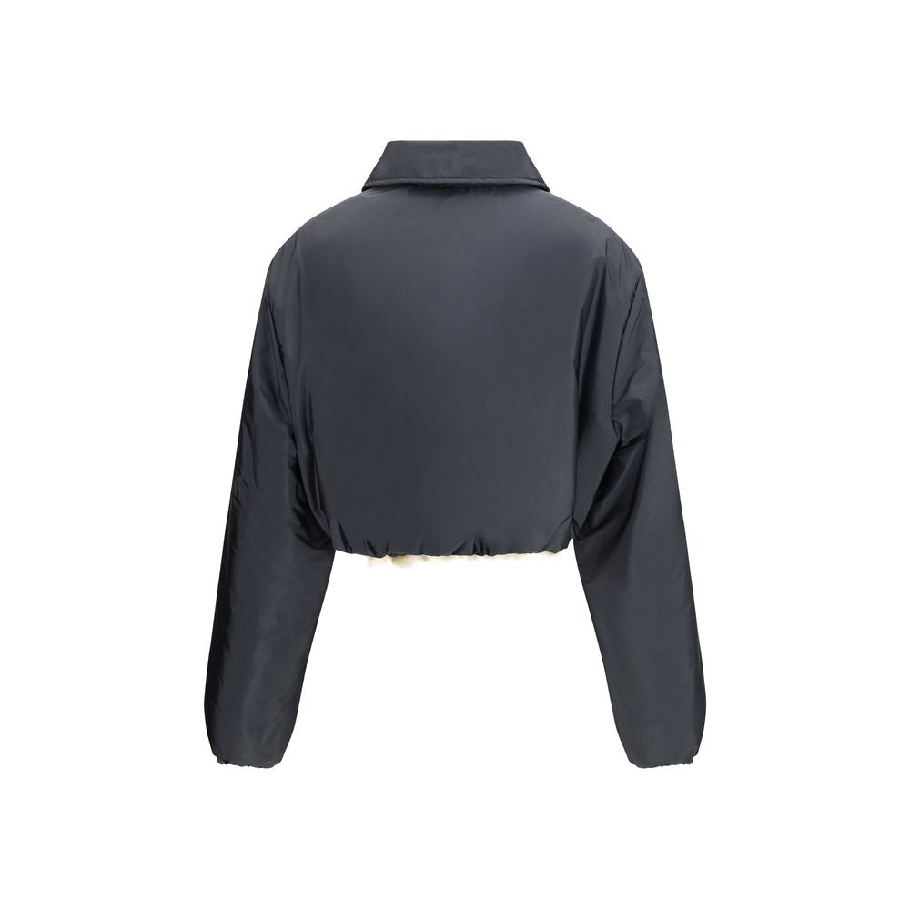 Miu Miu Grauer Mantel aus recyceltem Polyamid