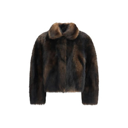Brunello Cucinelli Braune Lammfelljacke in voller Länge