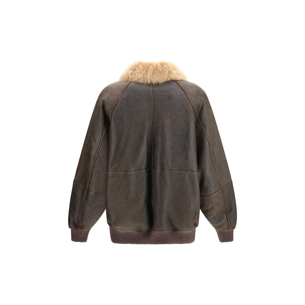 Brunello Cucinelli Brauner Lammleder-Bomber
