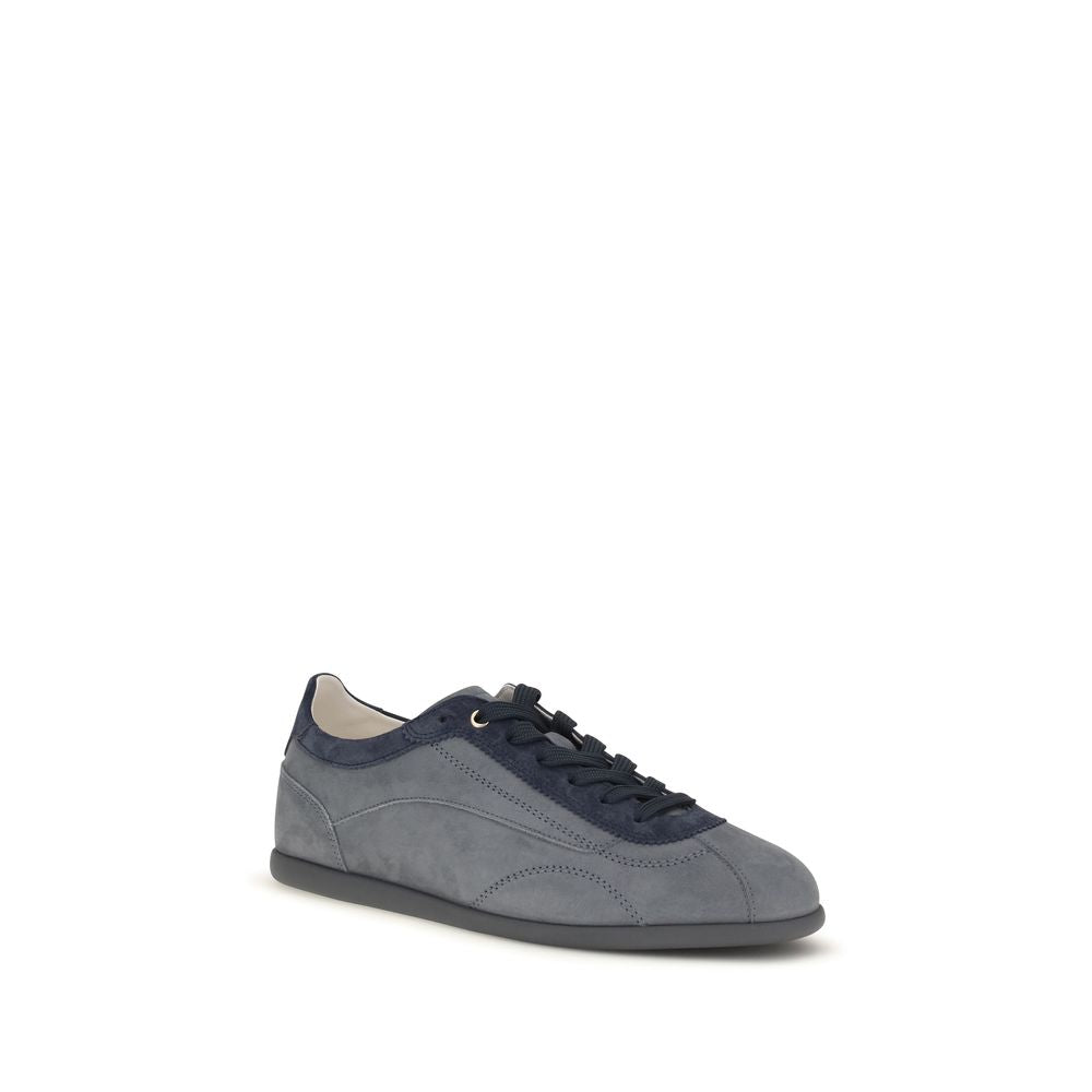 Brunello Cucinelli Graue Bos Taurus Kalbsleder Low-Top-Sneaker
