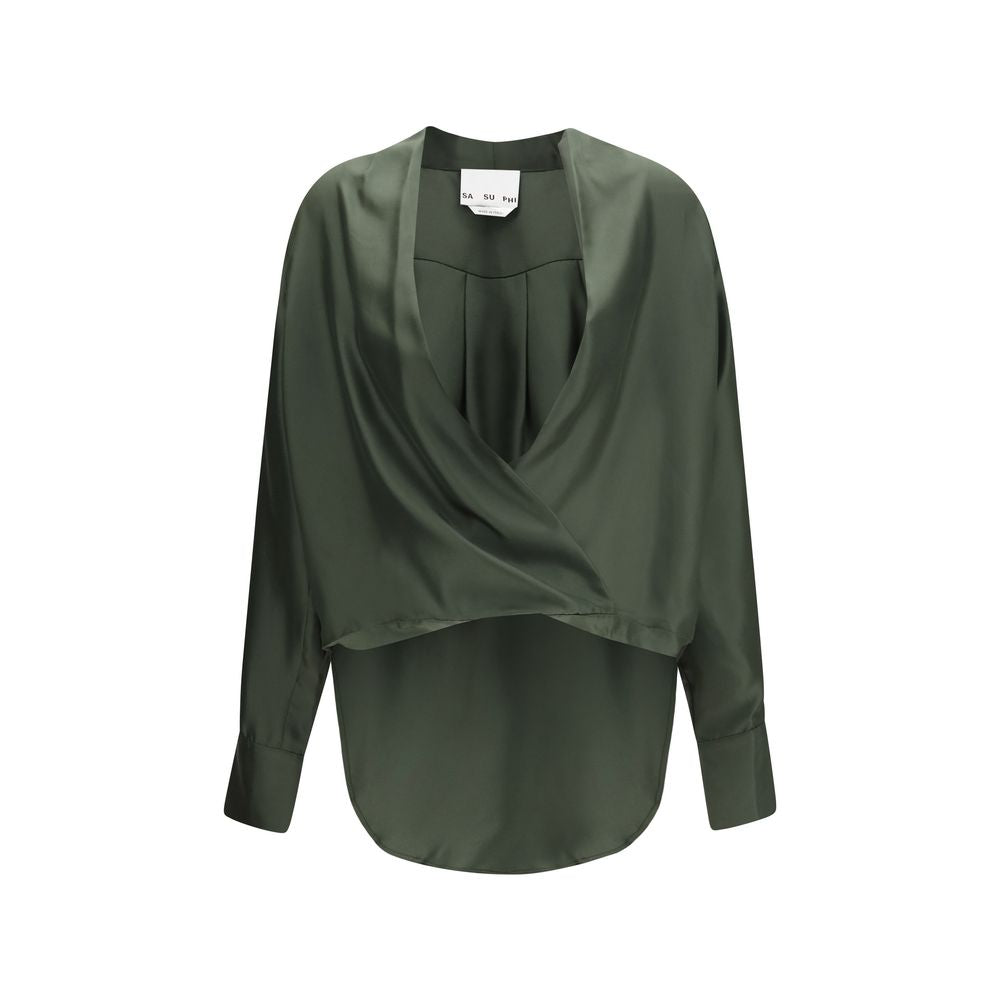 SA SU PHI Zweifarbige Seidenbluse