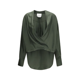 SA SU PHI Zweifarbige Seidenbluse