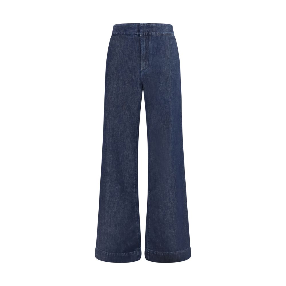 SA SU PHI Blaue Baumwoll-Jeans mit ausgestelltem Bein