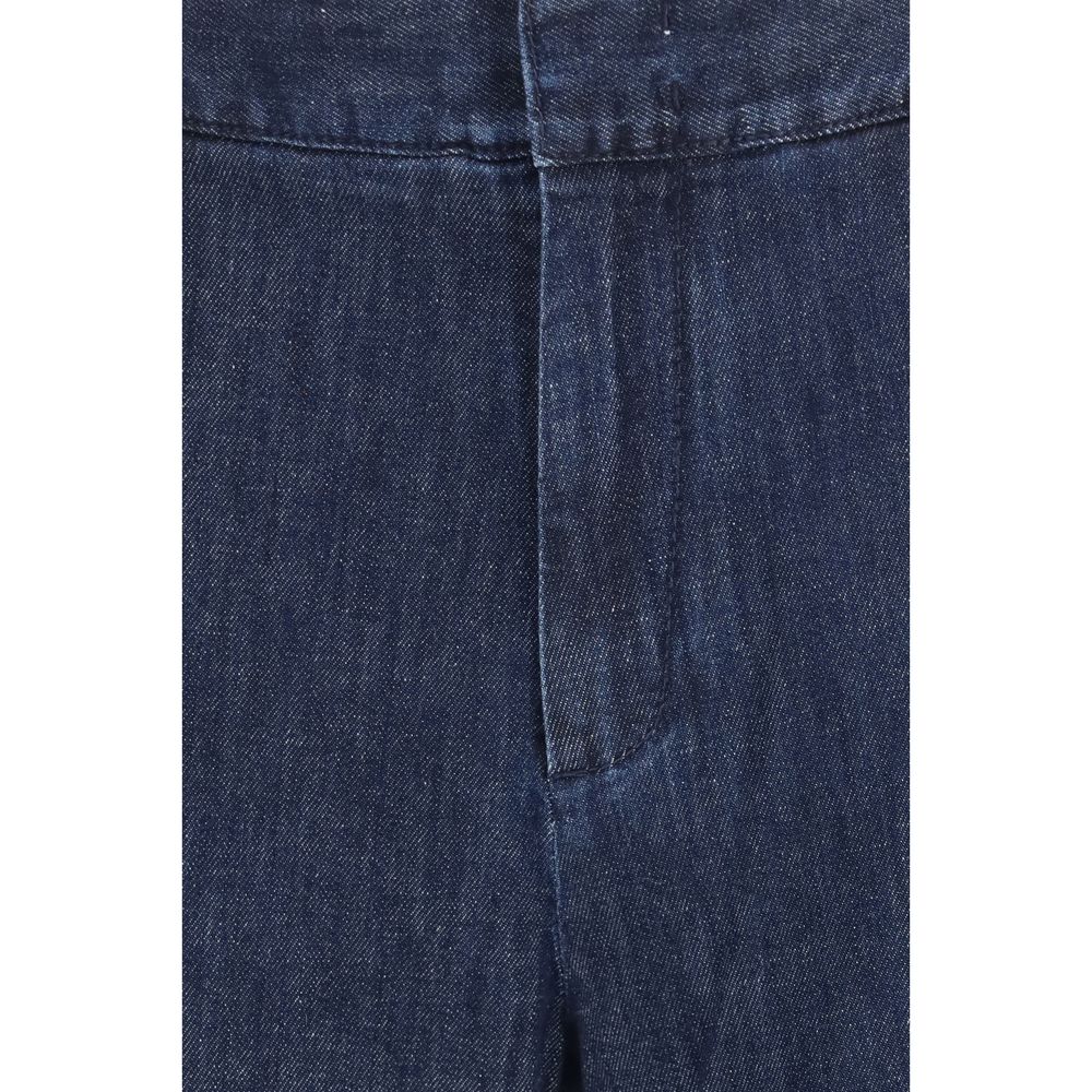 SA SU PHI Blaue Baumwoll-Jeans mit ausgestelltem Bein