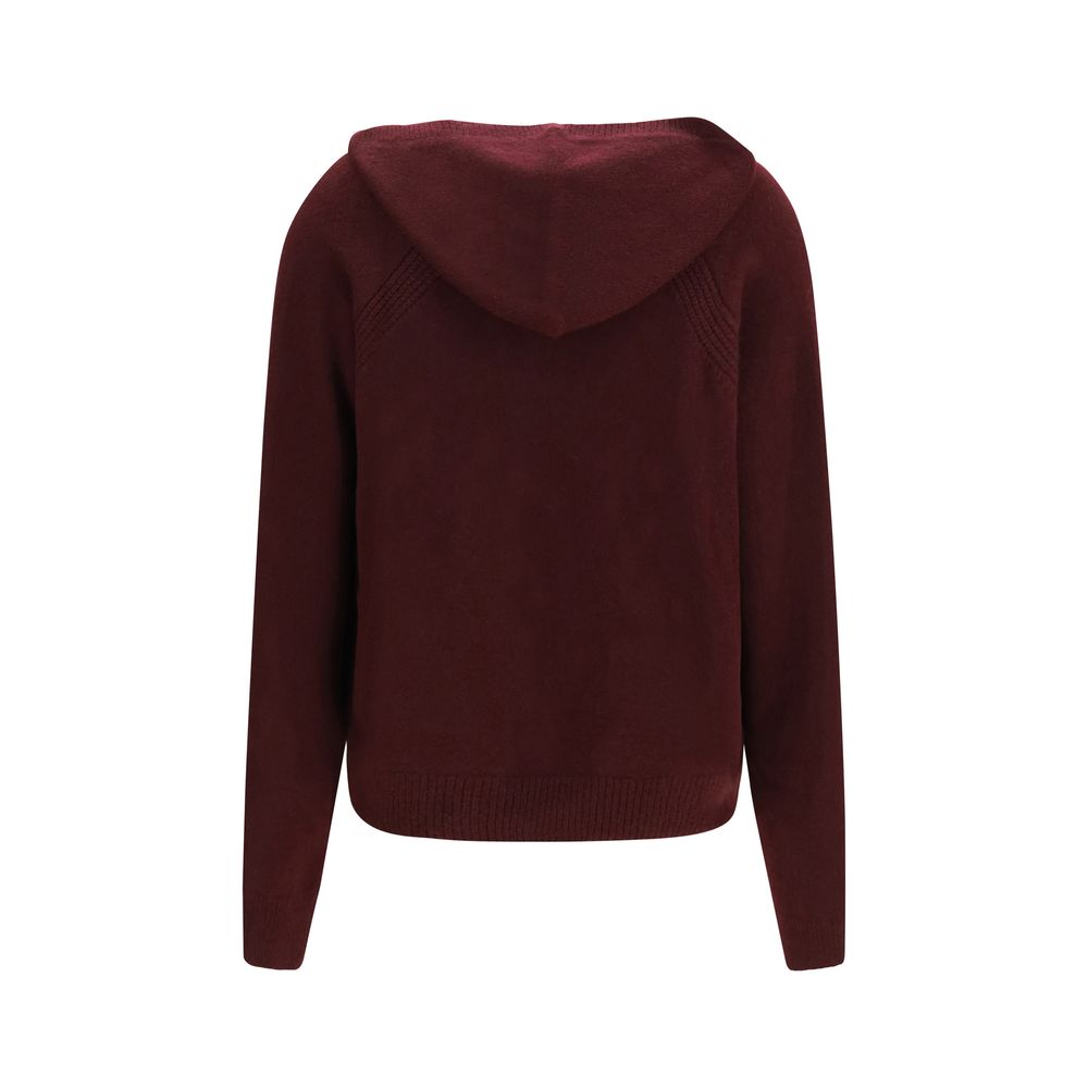 SA SU PHI Bordeaux Kaschmir-Kapuzenpullover
