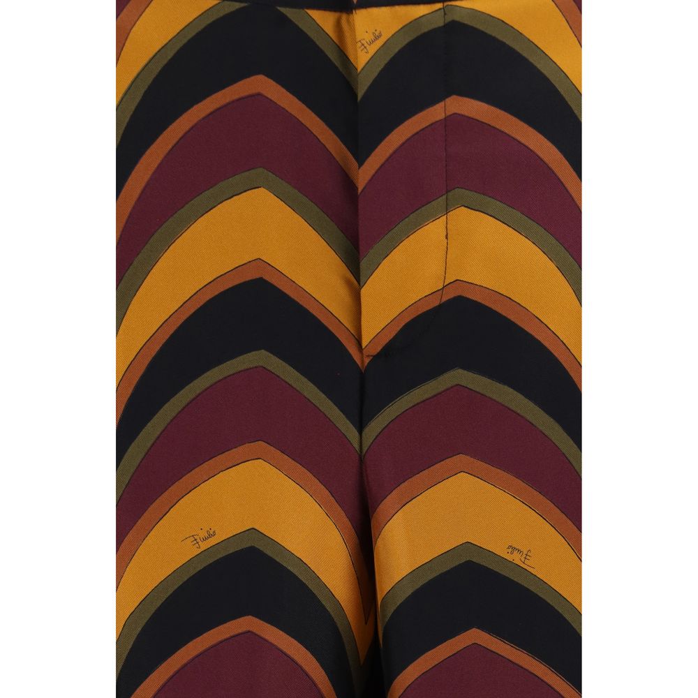 Emilio Pucci Multicolor Silk Casual Pants