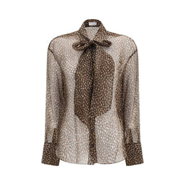 Brunello Cucinelli Hemd mit braunem Seidenmuster