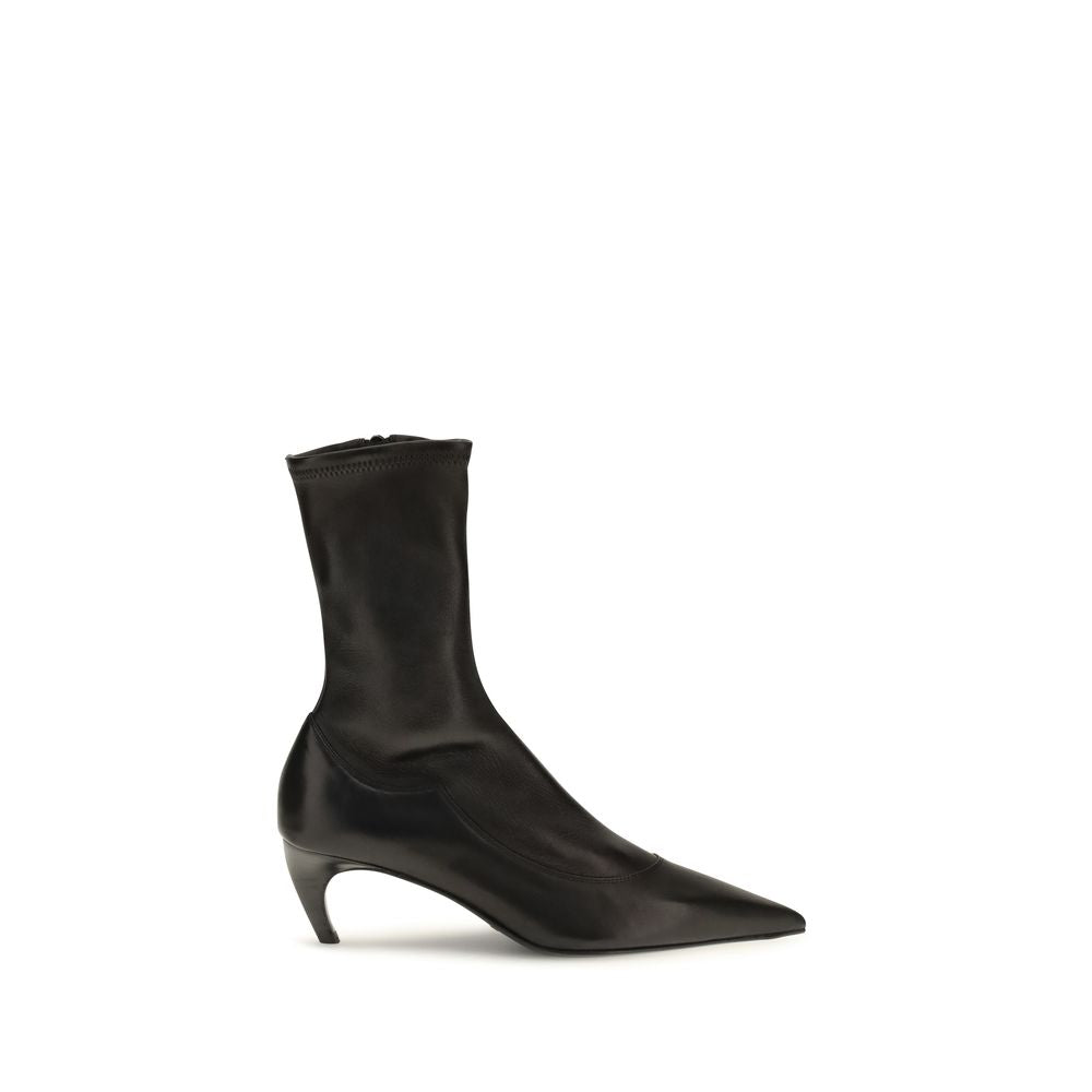 Khaite Schwarze Ankle Boots aus Kalbsleder Bos Taurus
