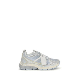 Off-White Graue Stoff-Sneaker mit niedrigem Schaft