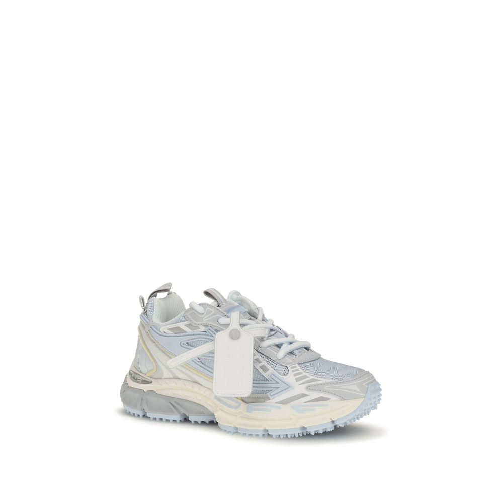 Off-White Graue Stoff-Sneaker mit niedrigem Schaft
