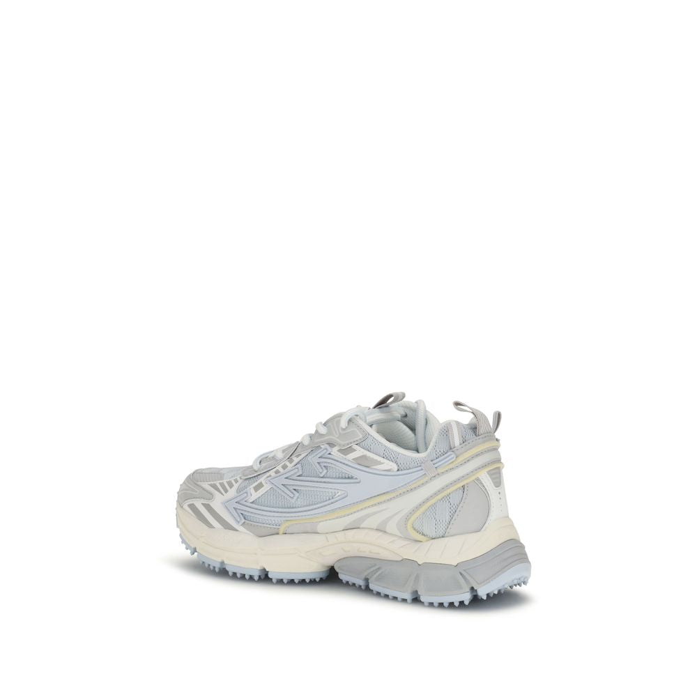 Off-White Graue Stoff-Sneaker mit niedrigem Schaft