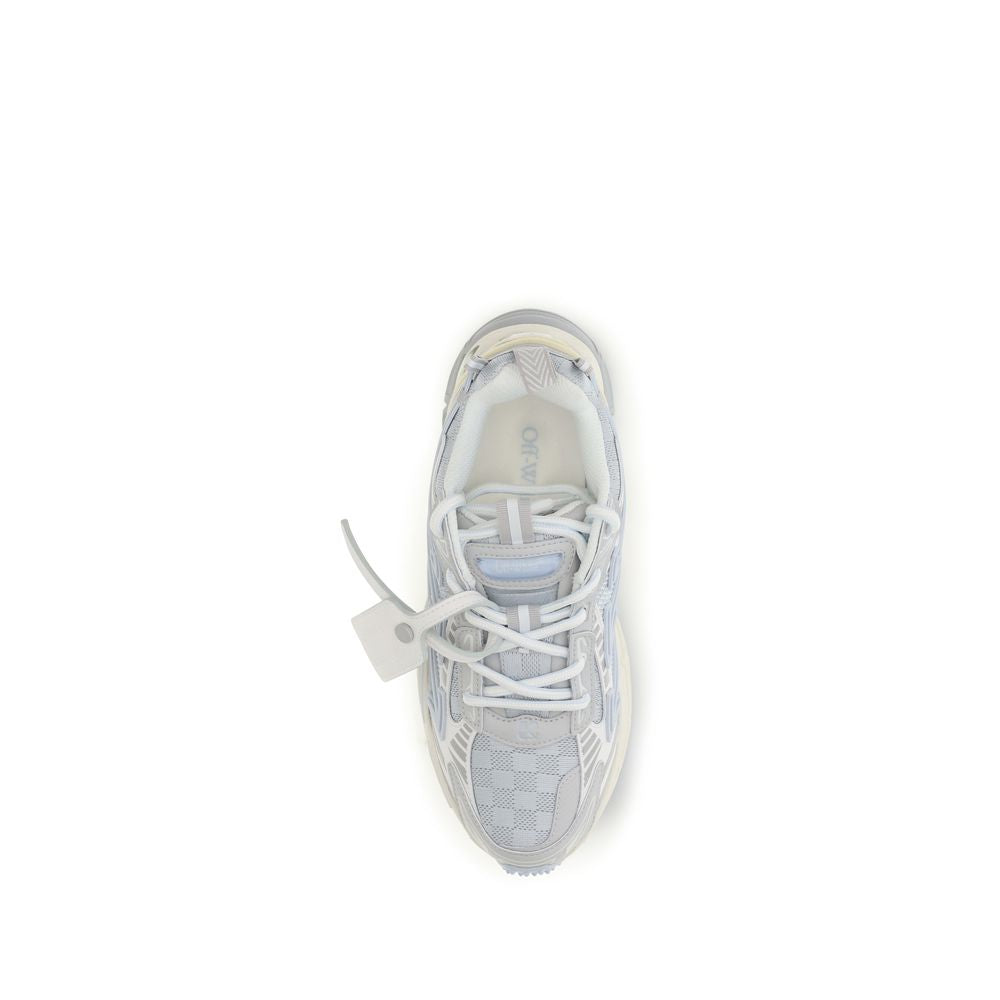 Off-White Graue Stoff-Sneaker mit niedrigem Schaft