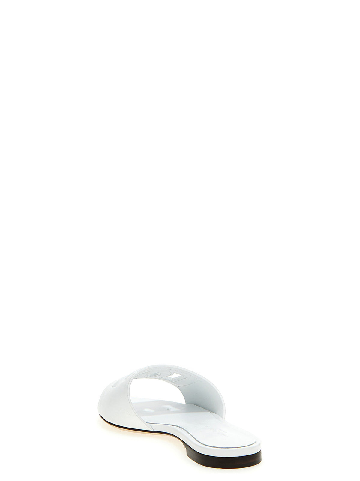 Dolce & Gabbana Weiße Kalbsleder-Slipper