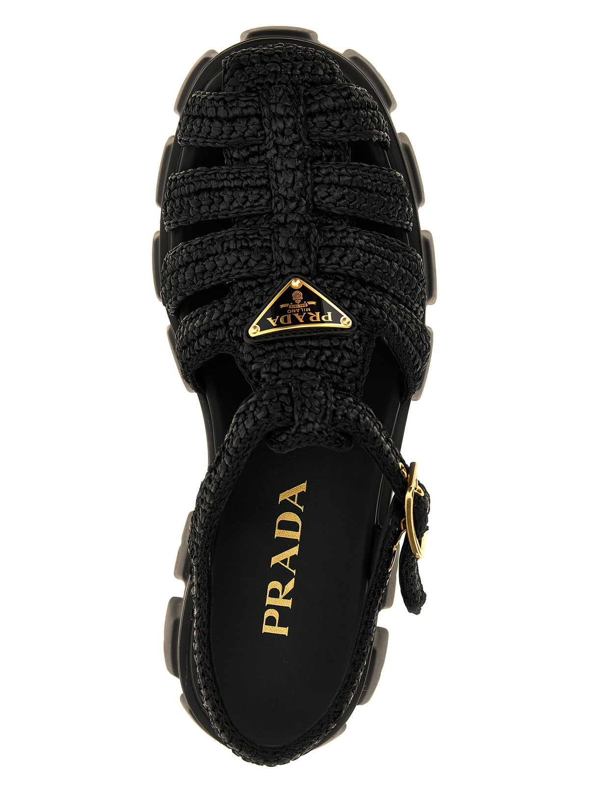 Prada Schwarze Plateau-Sandalen aus Viskose