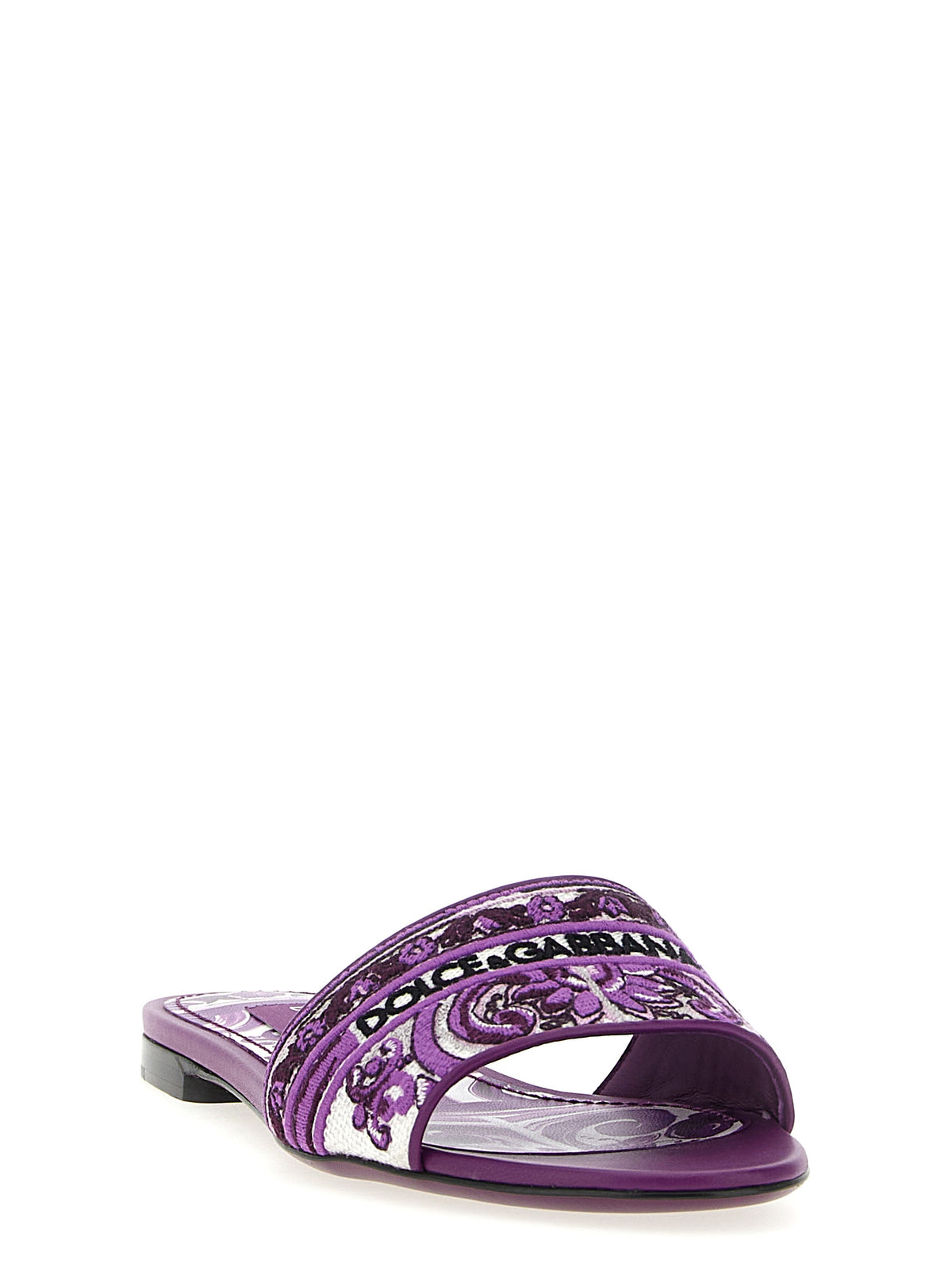 Dolce & Gabbana Lila Baumwoll-Slipper