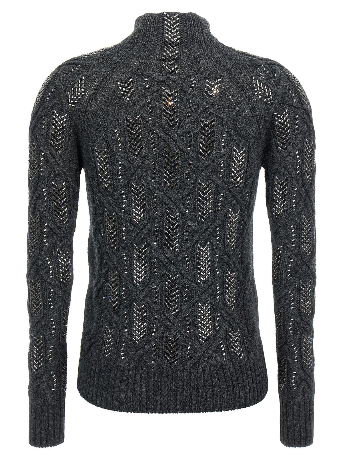 Ermanno Scervino Grauer Cardigan aus reiner Schurwolle