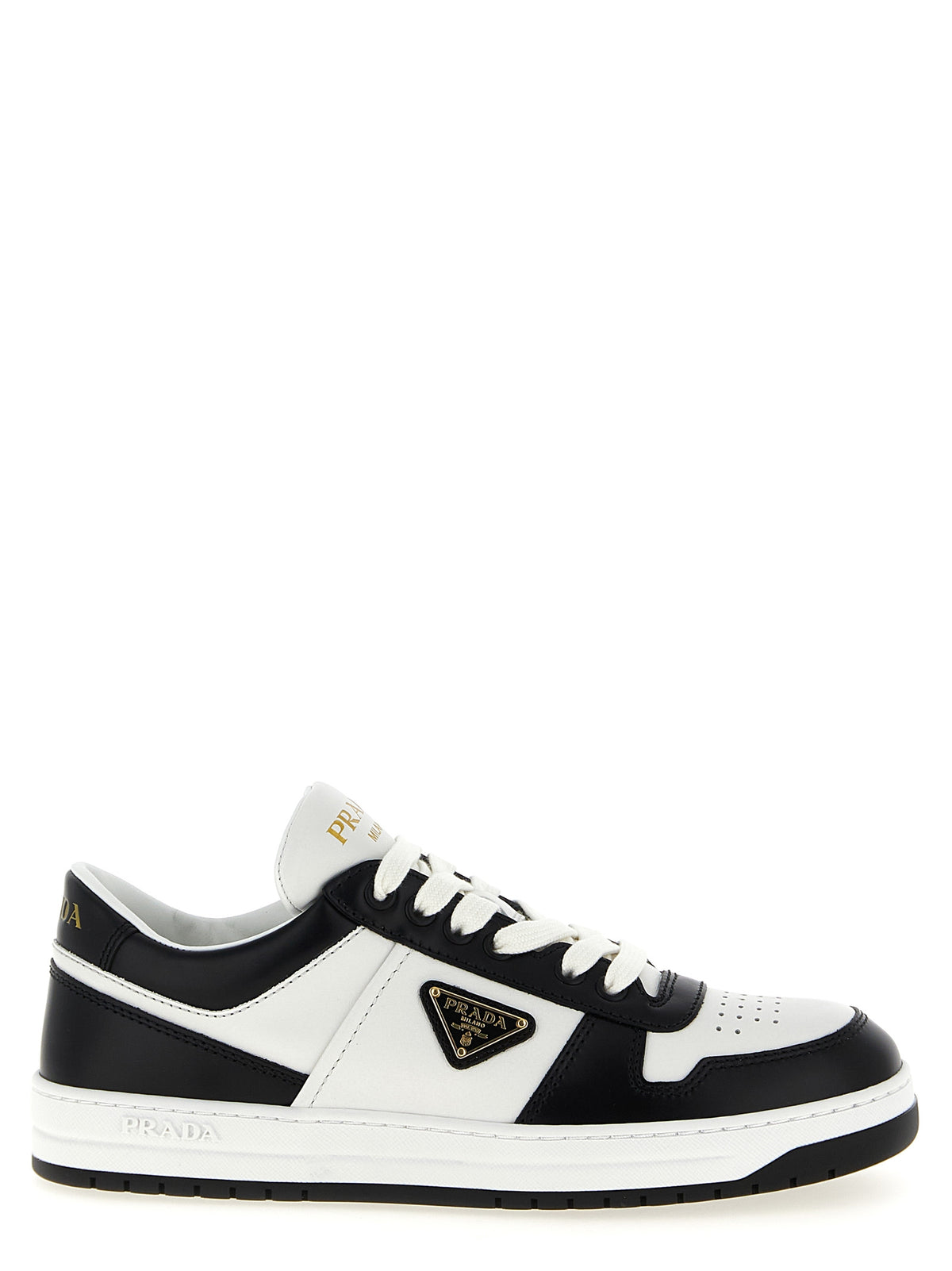 Prada Bicolor Calfskin Low Top Sneakers