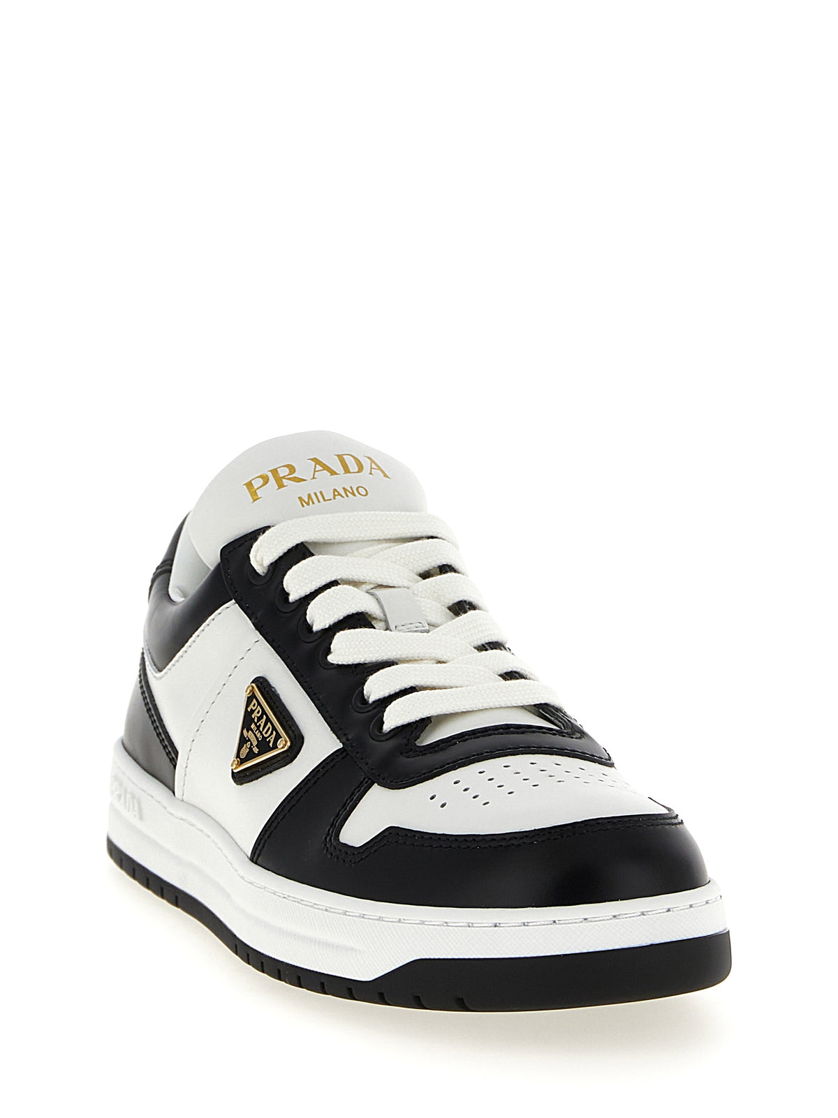 Prada Bicolor Calfskin Low Top Sneakers
