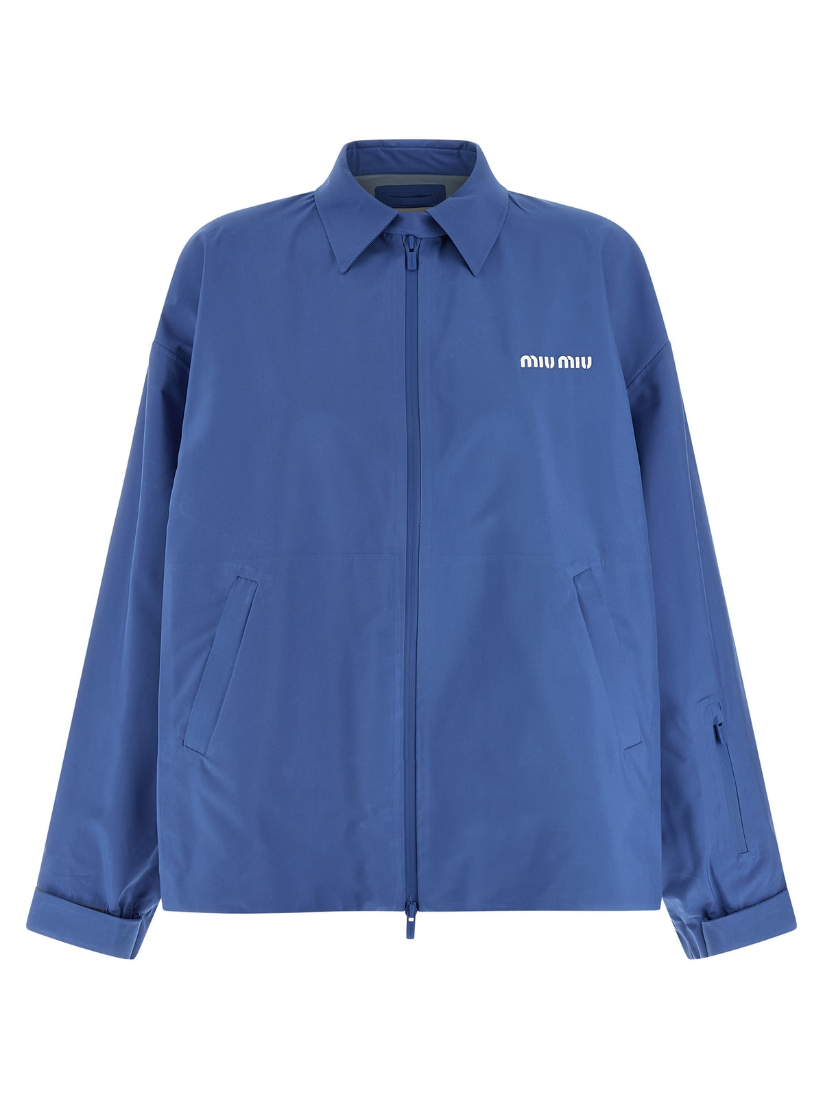 Miu Miu Blauer Pullover aus recyceltem Polyester