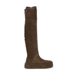 Casadei Braune Wildleder-Overknees