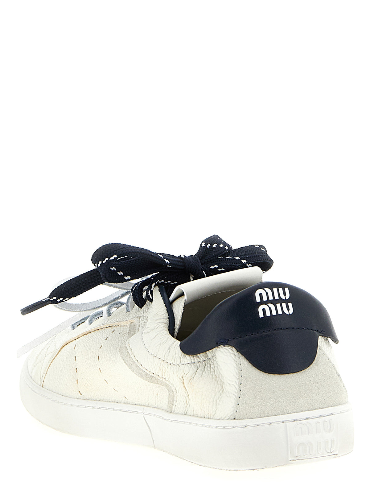 Miu Miu Blaue Kalbsleder Low-Top-Sneaker