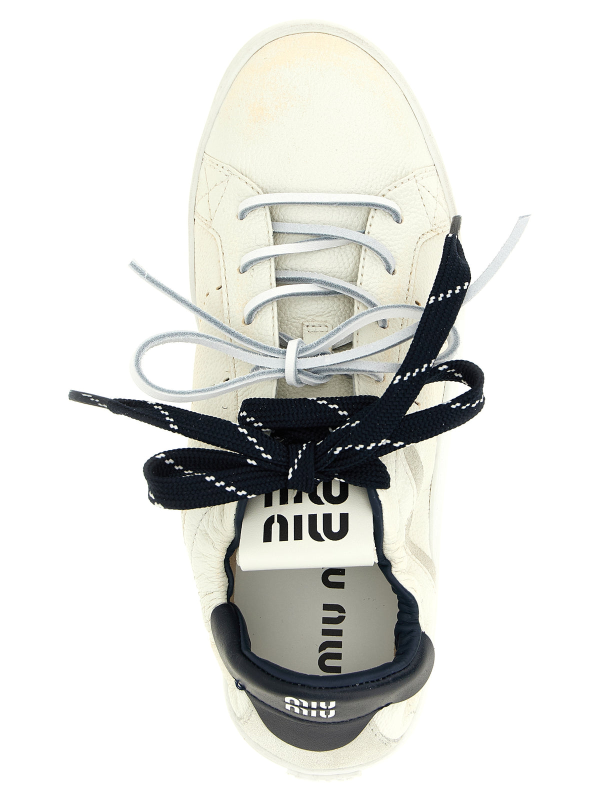 Miu Miu Blaue Kalbsleder Low-Top-Sneaker