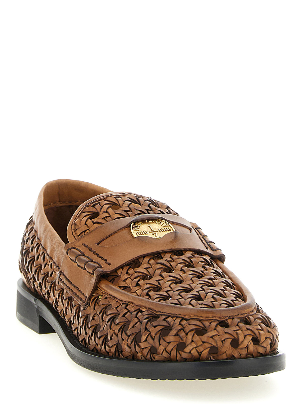 Miu Miu Braune Kalbsleder-Slipper