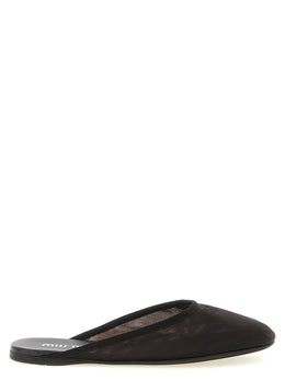 Miu Miu Schwarze Ballerinas aus recyceltem Polyester