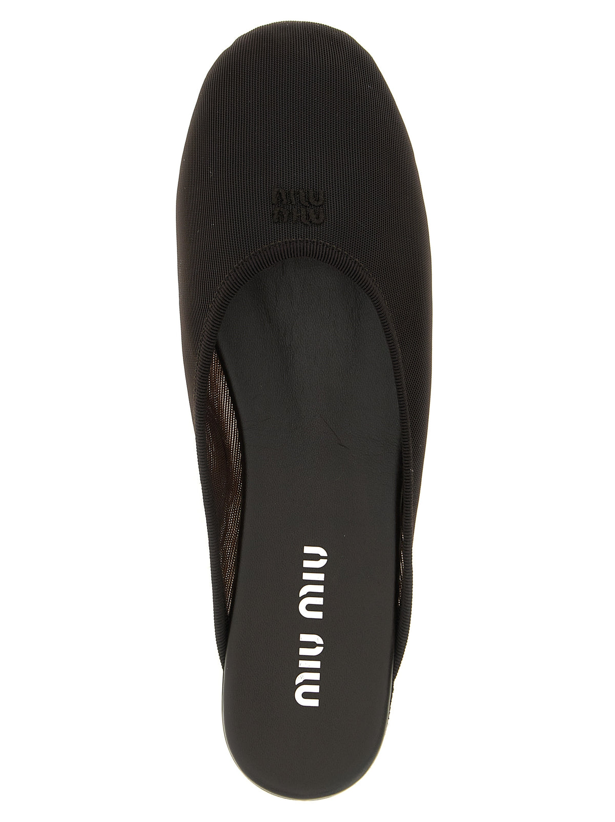 Miu Miu Schwarze Ballerinas aus recyceltem Polyester