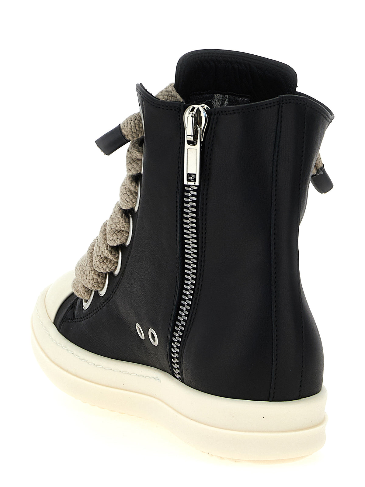 Rick Owens Bicolor Calfskin High Top Sneakers