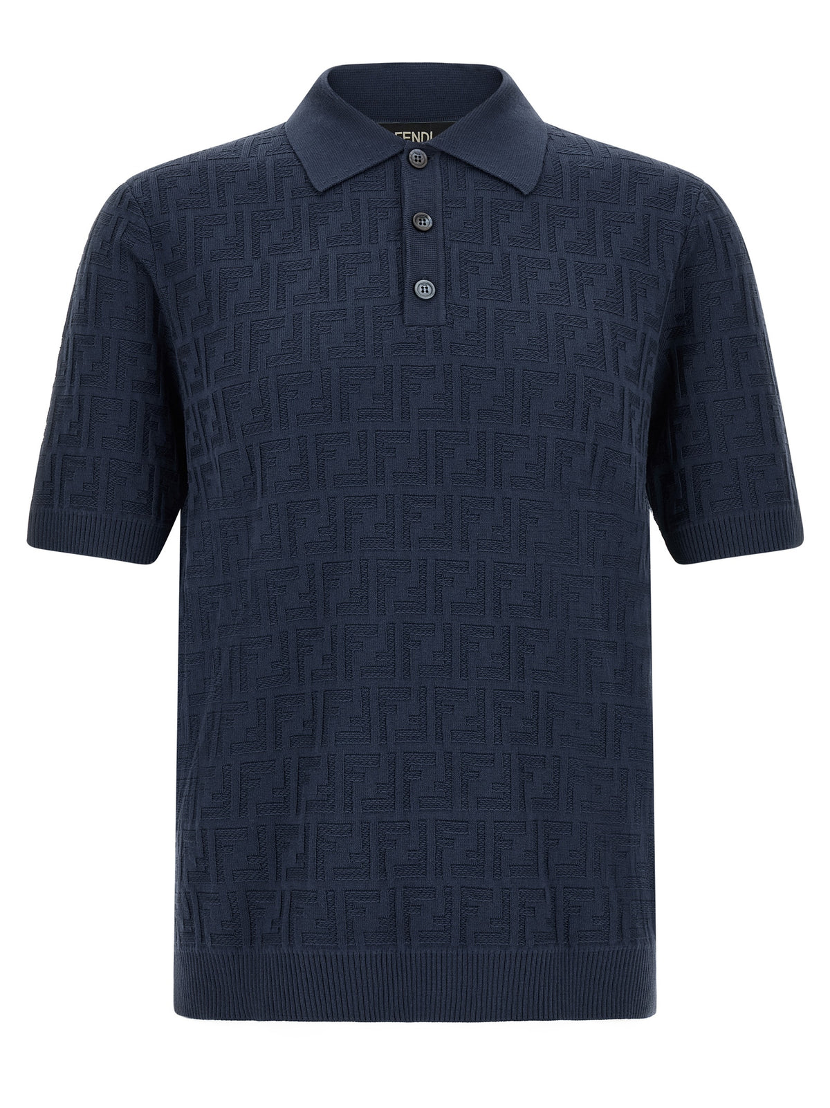 Fendi Blaues Baumwoll-Polohemd