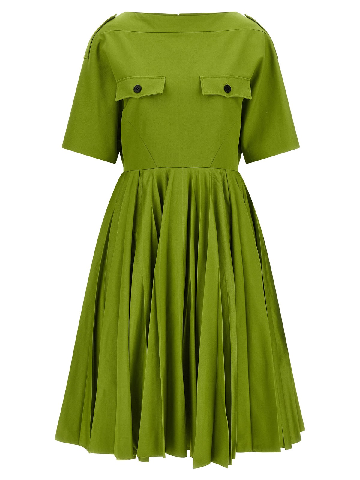 Prada Zweifarbige Baumwoll-Freizeitkleid