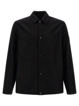Stone Island Schwarze Bluse aus reiner Schurwolle