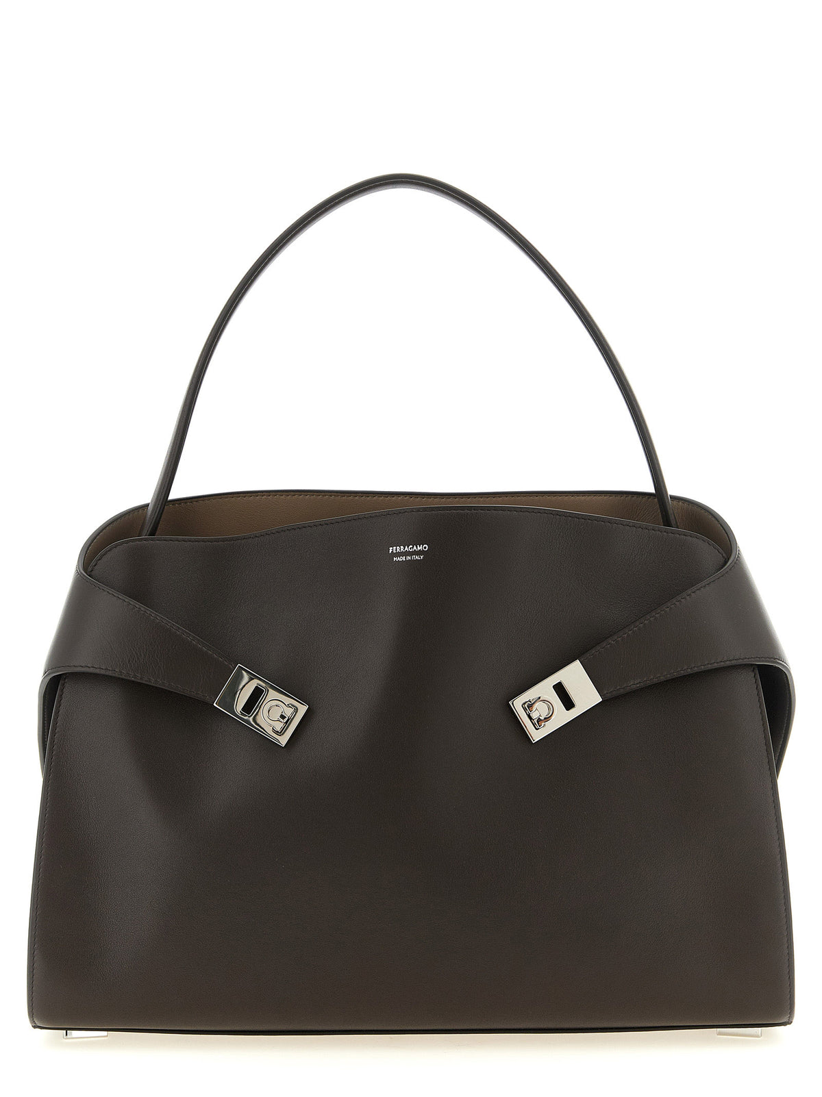Ferragamo Braunes Kalbsleder Damen Crossbody Tasche