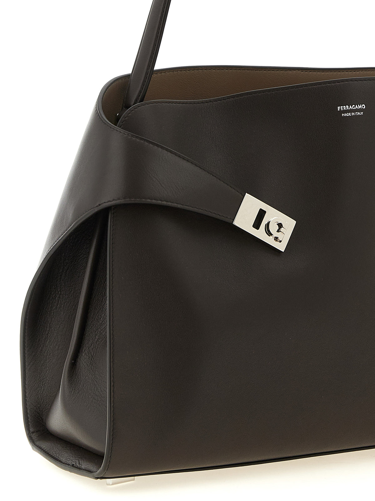 Ferragamo Braunes Kalbsleder Damen Crossbody Tasche