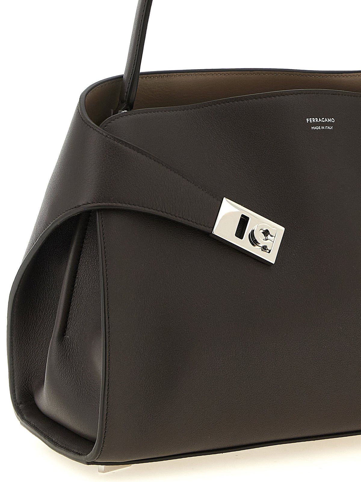 Ferragamo Braunes Kalbsleder Damen Crossbody Tasche