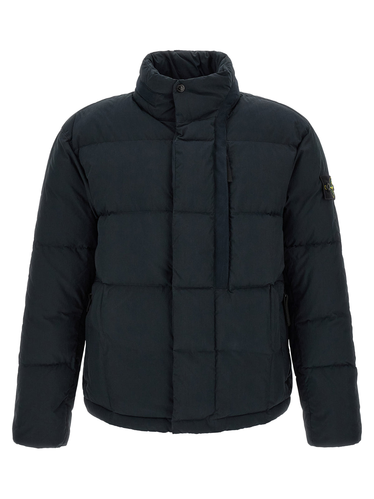 Stone Island Blaue Baumwolljacke in voller Länge