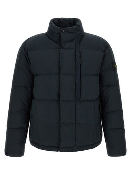 Stone Island Blaue Baumwolljacke in voller Länge