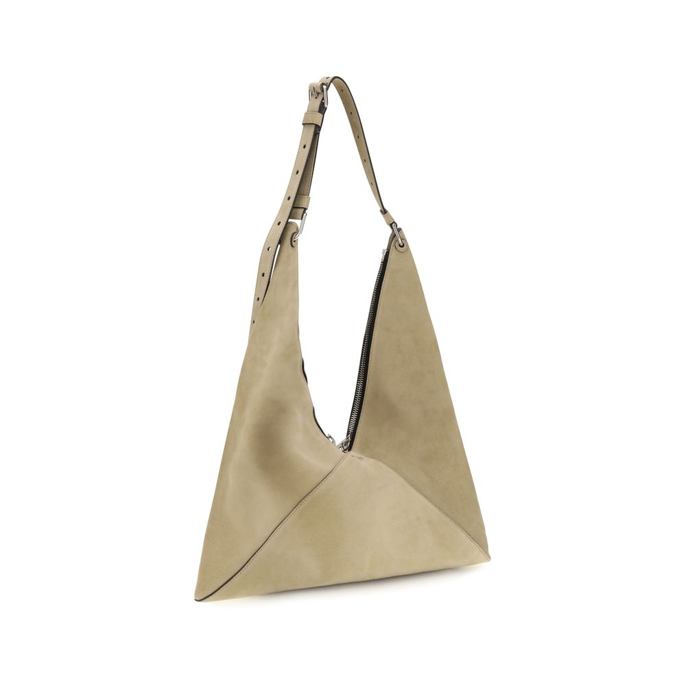 Moschino Beige Wildleder Schultertasche