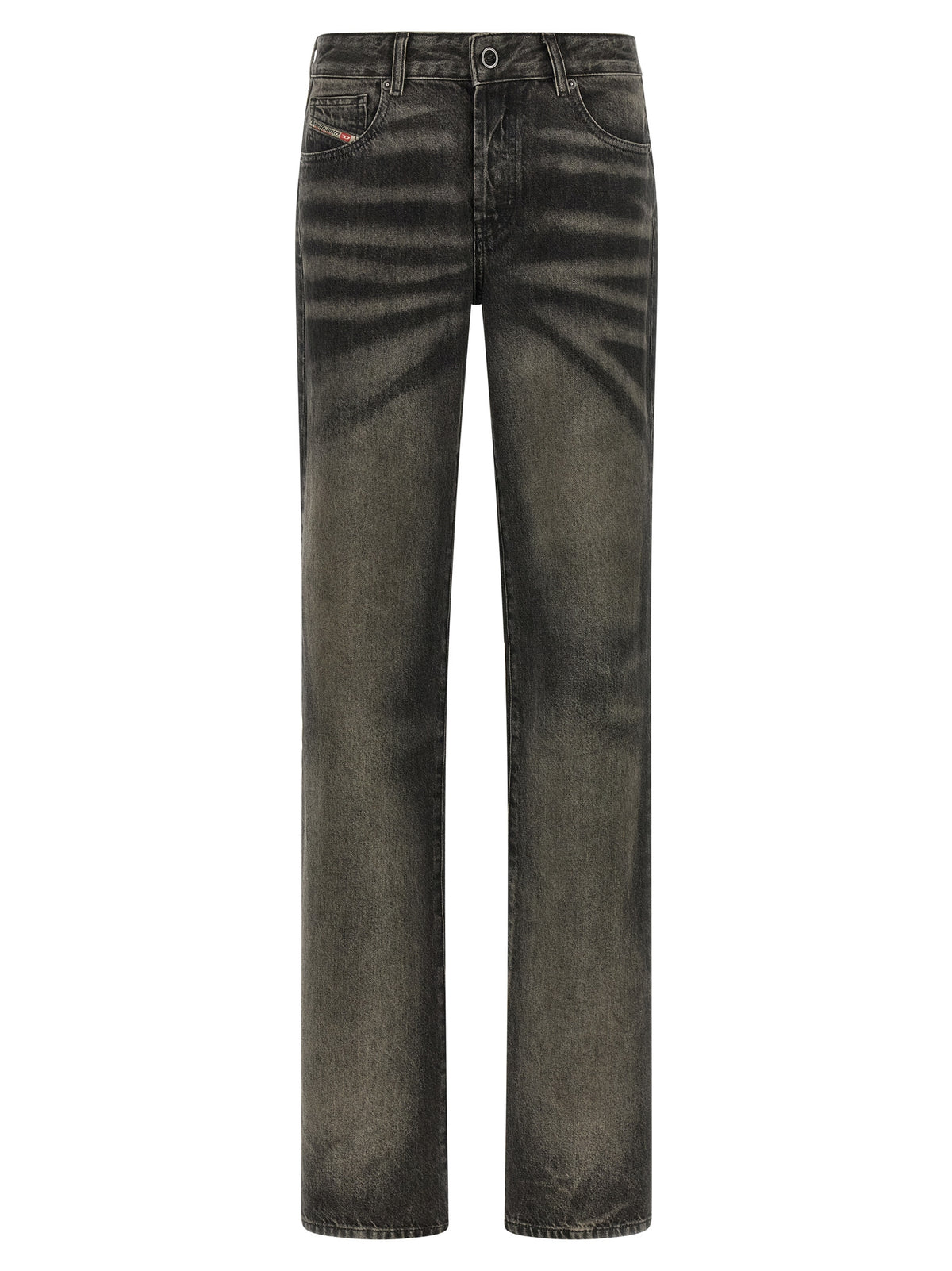 Diesel Schwarze Baumwoll-Jeans mit geradem Bein