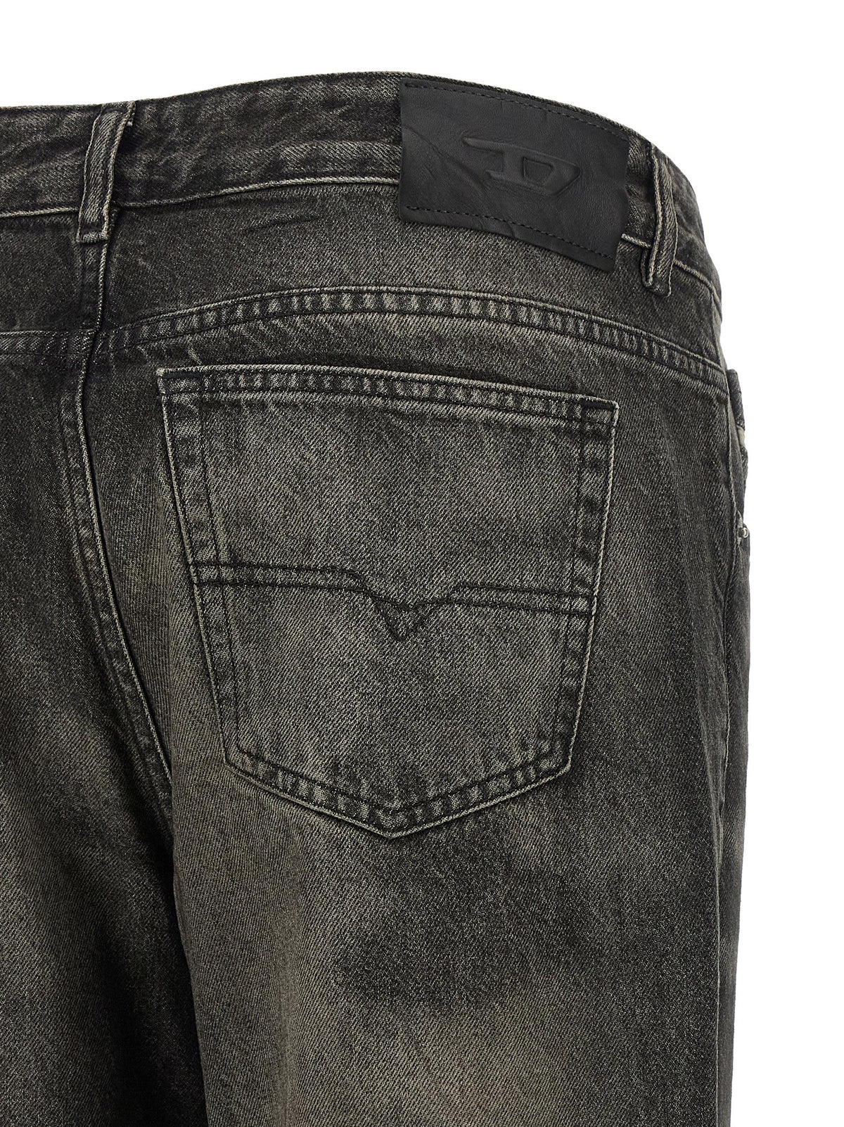 Diesel Schwarze Baumwoll-Jeans mit geradem Bein