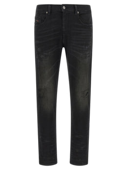 Diesel Schwarze Baumwoll-Jeans mit schmal zulaufendem Bein