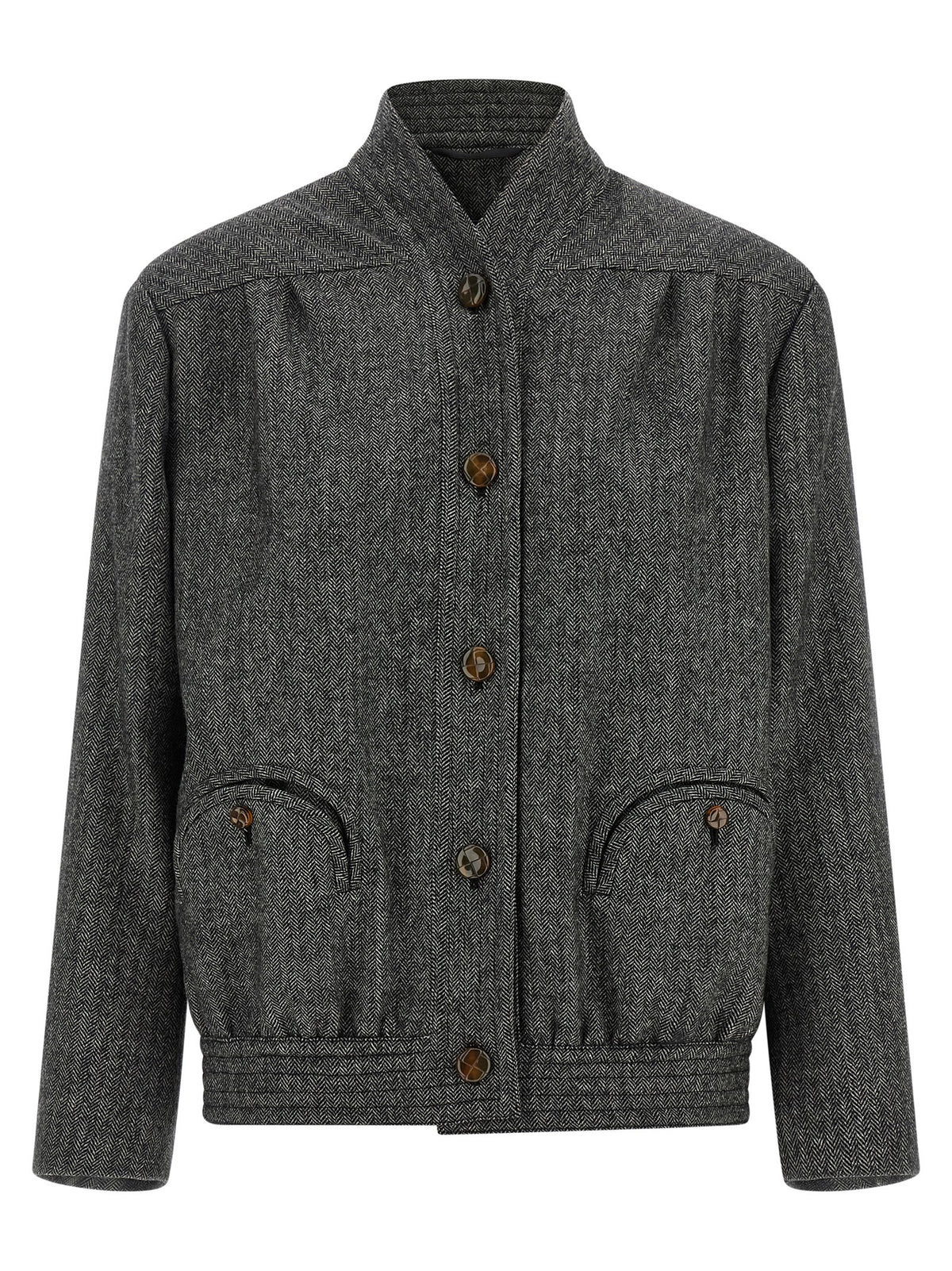Blazé Milano Grauer Virgin Wool Maxikleid