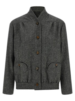 Blazé Milano Grauer Virgin Wool Maxikleid