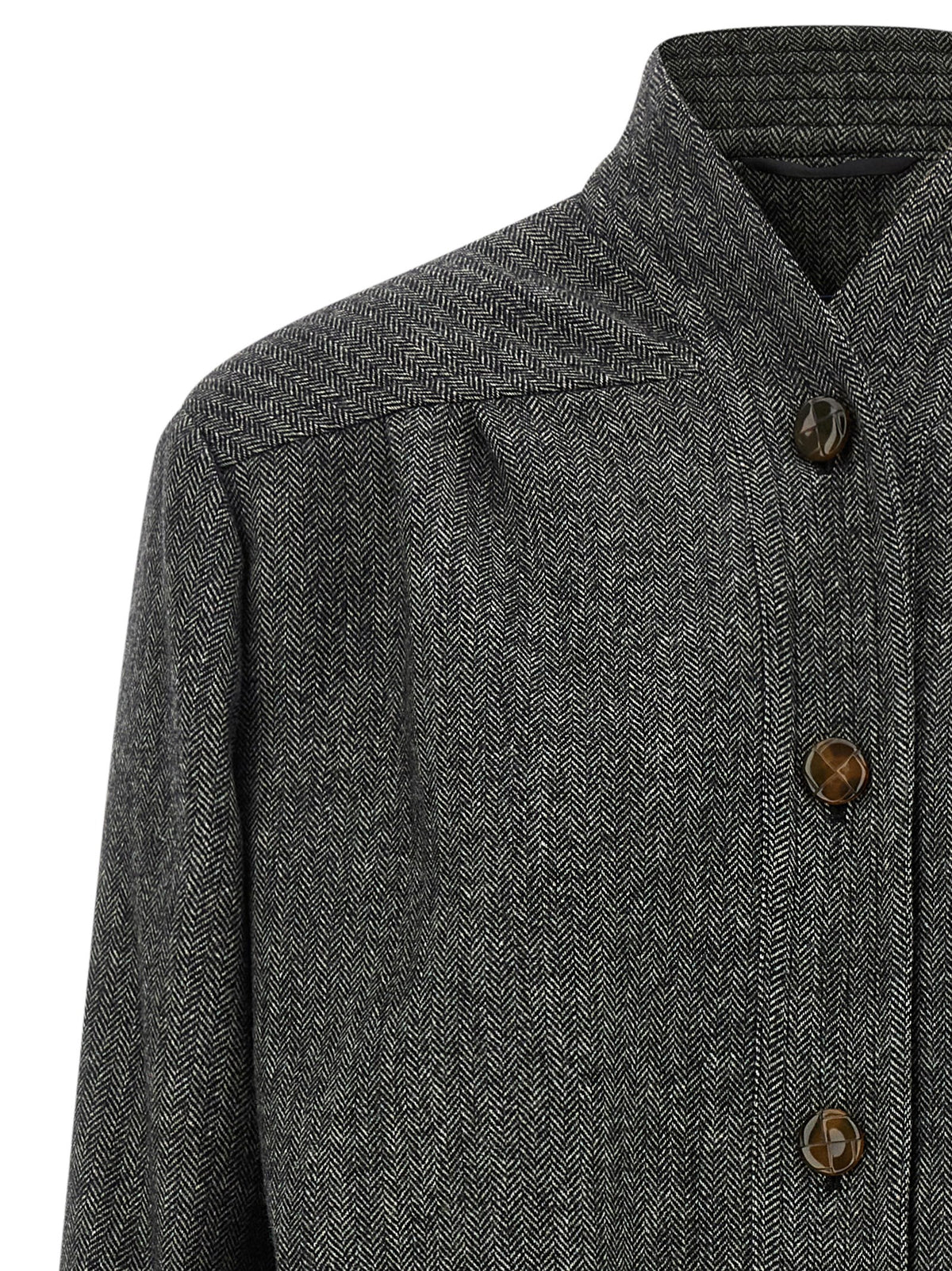 Blazé Milano Grauer Virgin Wool Maxikleid
