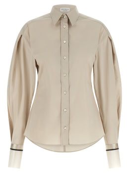 Brunello Cucinelli Beige Cotton Blouse