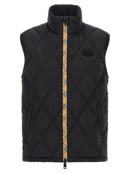 Burberry Schwarze ärmellose Jacke aus Polyamid