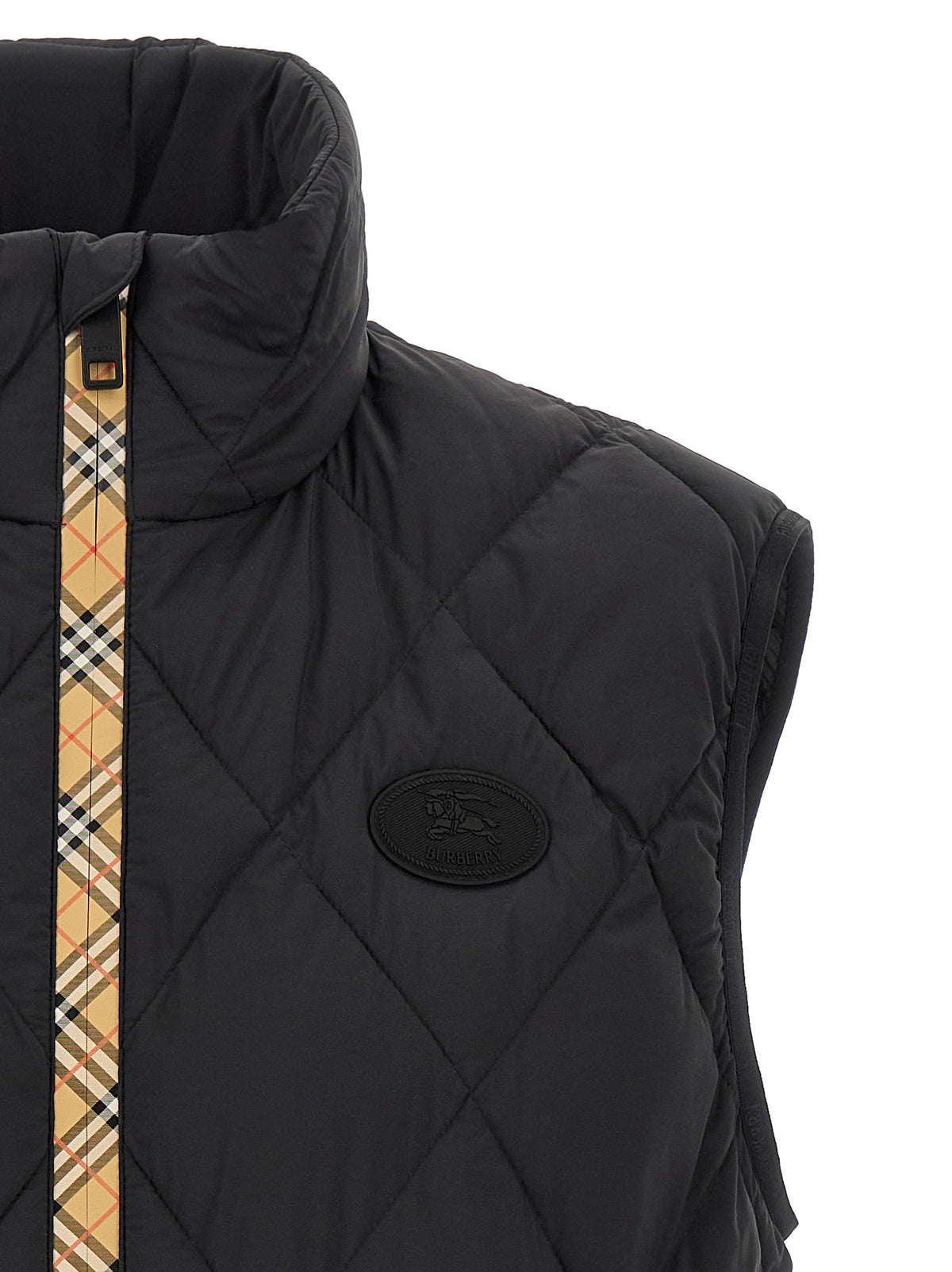 Burberry Schwarze ärmellose Jacke aus Polyamid