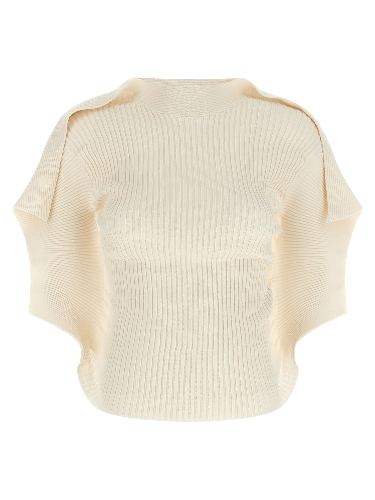 Issey Miyake Weißes Polyester-Kurzarmhemd